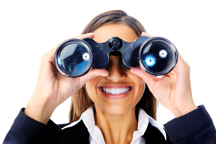 binocular business woman