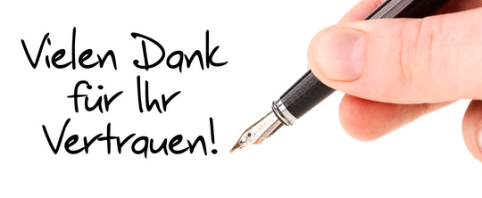 Vielen Dank fr ihr Vertrauen
