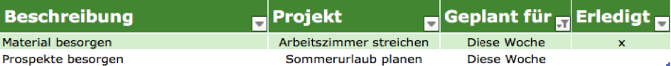 GTD mit Excel - Bild 2