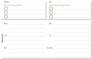 Grafik: Wochenplaner Vorlage